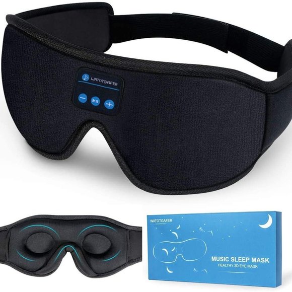 Sleep Headphones Bluetooth 5.0 Wireless 3D Eye Mask Lightimetunnel - Picture 1 of 1